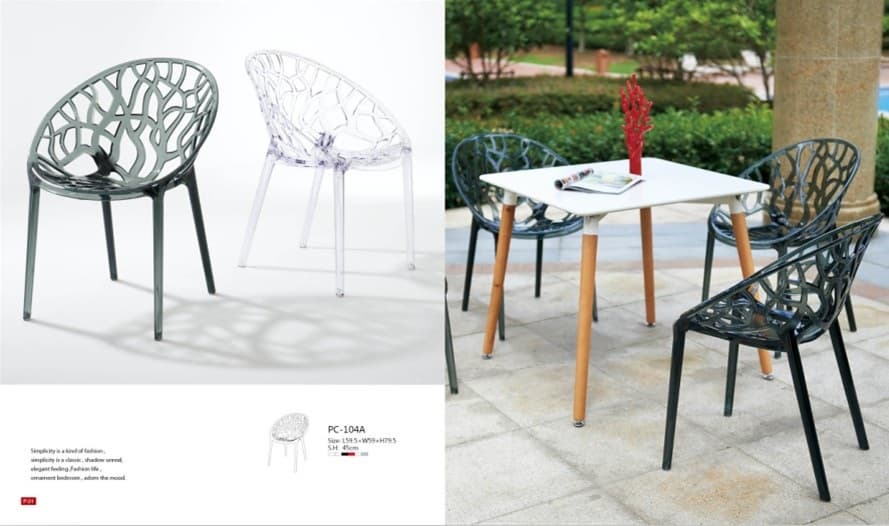 stackable crystal vegetal chair_plastic event chair